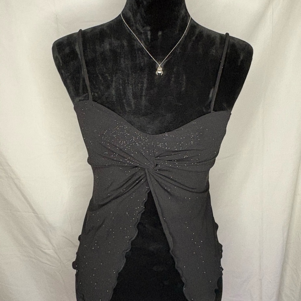 Papermoon Black Going Out Sparkly Top